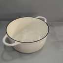 Nuovva Enamelled Cast Iron Dutch Oven Pot with Lid 6.4 Quart Non Stick Casserole Pot – Heavy Duty & Oven Safe up to 500° F for Bread Baking, Braising, Stews, Roasting – 28cm Oyster