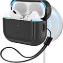 ESR for AirPods Pro 2 Case, Compatible with Airpods Pro Case 2nd / 1st Generation (2023/2022/2019), Compatible with MagSafe, Full Drop Protection Cover with Lanyard, Black | 2023, 2022, 2019, with Lanyard