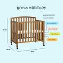 DaVinci Dylan 3-in-1 Convertible Portable Mini Crib, Chestnut
GREENGUARD Gold Certified - Folding Baby Crib With Wheels, 4 Adjustable Mattress Heights, Conversion Kit Sold Separately