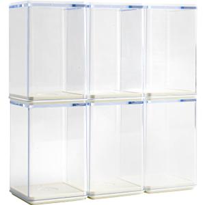6 PCS Display Boxes Clear Acrylic Figures Display Case Stackable Blind Box for Collectibles-Figures, Fully Assembled Dustproof Storage Organizer Box for Lego Collectibles Action Figures Pop Mart