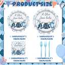 Yungyan 168 Pcs Blue Jean Baby Shower Birthday Party Decoration Disposable Blue Paper Plates Napkins Tableware Set for Boho Rustic Country Bridal Birthday Baby Shower Party Supplies Serves 24