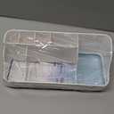 Bathroom Counter Organizer and Storage, 7 Slots Detachable Toothbrush Holders for Bathrooms, Anti-Slip Electric Toothbrush and Toothpaste Holder Countertop Vanity Organizer Accessories for Adults Kids (White Blue)