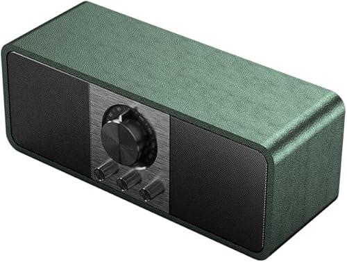 Retro Wood Bluetooth Speaker,3000mAh Rechargeable Radio with Built-in FM Antenna,Rotary AM/FM Tuning Dial,Bass & Treble Control,Vintage Radio Bluetooth Speaker for Home Kitchen and Living Room