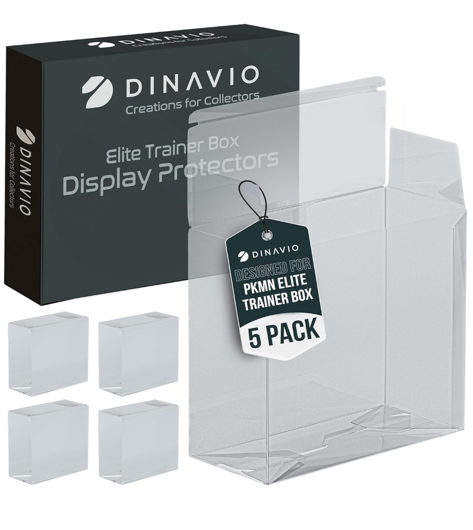 PET Plastic ETB Protector Case 5 Pack - Elite Trainer Box Protector - ETB Case Compatible with Elite Trainer Boxes (Pack of 5)