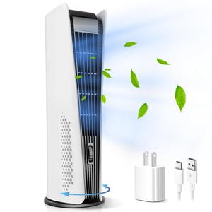 SISMEL Tower Fan for Bedroom,Oscillating fan for bedroom,Quiet Floor Fan,90° Oscillating Bladeless Fan,ll Fan with 3 Speeds, Timer, LED Display,Rechargeable Desk Fan for Home Office