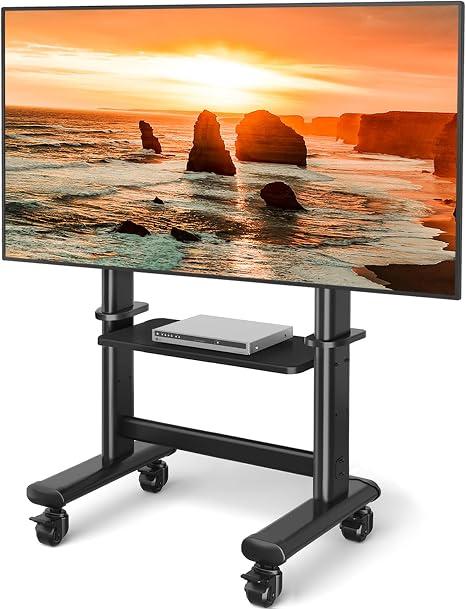 Mobile TV Cart Rolling TV Stand with Wheels for 55-120" TVs up to 250 lbs
Max VESA800x600 mm Heavy Duty Portable Floor TV Stand Large Base Trolley Height Adjustable