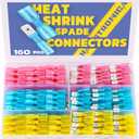 haisstronica 160pcs Heat Shrink Spade Connectors,AWG 22-10 Female and Male Wire Connectors,Quick Disconnect Spade terminals
