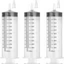 500 ml Large Syringe for Liquids, Syringe Without Needle for Thick Liquids, 3 Pack Individually Wrapped