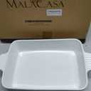 MALACASA 4.4 QT Baking Dish, 9x13 Large Casserole Dish for Oven, Ceramic Baking Pan, Rectangular Lasagna Pan Deep with Handles for Baking, Durable Microwave Oven Safe, Wedding Gift,White, Series BAKE-BAKE