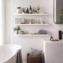 36inch Long Floating Shelves for Wall Decor, 3-Set Shelves with Lip, White