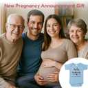 Hi Grandma& Grandpa I can't Wait to Meet You Baby Announcement Onesie,Pregnancy Announcement for Grandparents