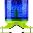 Aolyty Solar Strobe Warning Light IP54 Waterproof LED Flashing Safety Light Bright Warning Lamp Outdoor with Switch for Construction Traffic Dock Marine Beacon Road Signs (Blue)