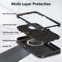 TUTUKII Magnetic Case with Belt Clip Holster, Heavy Duty Protective Phone Case, Shockproof Magnetic Phone Cover for iPhone 13/14/15 6.1" Dark Black