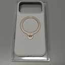 TORRAS Q3 Silicone for iPhone 17 Pro Max Case Stand, Fit for MagSafe, Liquid Silicone Soft Cozy Grip, 360 Spin Magnetic Stand, Camera Control, Protective Case for iPhone 17 Pro Max, Ivory Gold