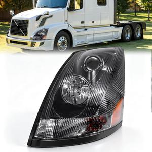 Headlight Assembly Compatible with 2004-2017 VOLVO VNL Halogen, Headlamps Head Light Lamp W/Bulbs Housing Driver Side