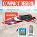 REV-UP 18" Large Remote Control Boat - Fast Speed RC Boats for Adults 21+ MPH with Travel Bag, Self-Righting Remote Control Boat for Adults, 2.4GHz Racing RC Boats with LED Lights, Medium