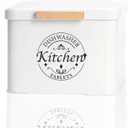 Dishwasher Pod Container with Hinged Lid. Farmhouse Metal Dishwaser Pods Holder for Kitchen Cabinet Organizer. Modern Kitchen Decor and Accessories. Dishwasher Detergent Tablet Storage(Cream)