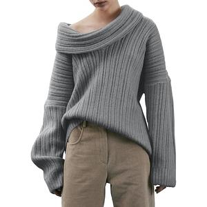 Saodimallsu Womens Off The Shoulder Sweater Top Oversized Size M