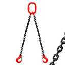 2 Ton Chain Sling 1/4 Inch x 5 Ft Lifting Chains 2 Legs Industrial Grab Hooks 4400LBS Capacity Lifting Slings G80 Alloy Steel Engine Chain Hoist Lifts for Cargo Security Towing and Handling