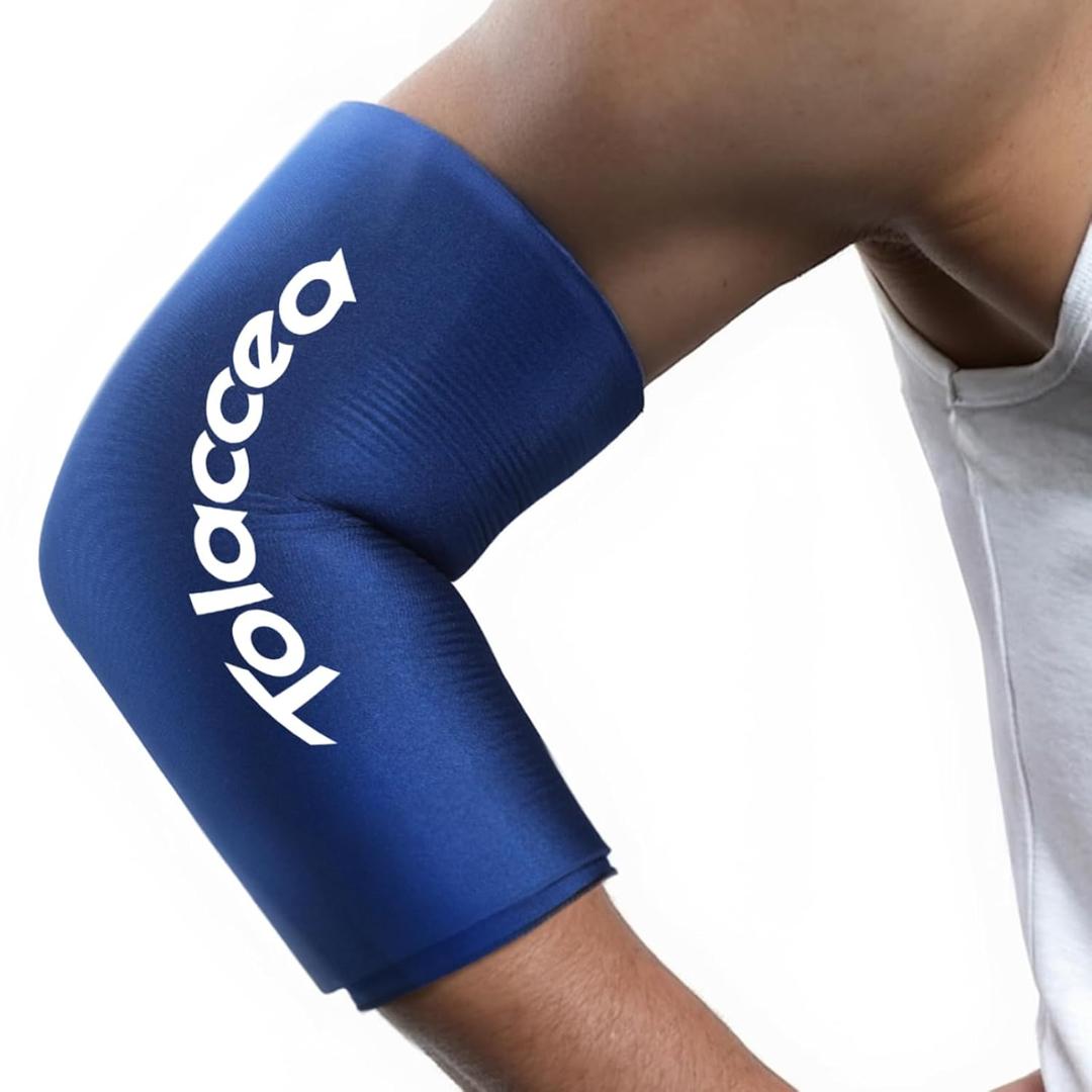 Elbow and Knee Ice Pack - Cold Ice Sleeve with Reusable Gel & Cold Therapy Compression for Knee, Shin Splints, Calf Strain, Flexible Ice Pack forTennis Elbow, Tendinitis (Medium (Pack of 1), Blue)