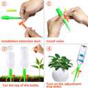 Upgrade Self Watering Planter Insert, Self Watering Spike with Long Dripper & Valve Switch, Adjustable Plant Watering Devices, Automatic Watering System for Outdoor & Indoor Plants (12, Green+Orange)