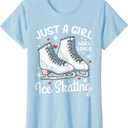 Ice Skating Figure Skating Just a Girl Who Loves Ice Skating T-Shirt (Blue, XS)