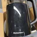 Elite Gourmet 1.7L Dual Wall Cool Touch Electric Tea Kettle, Borosilicate Glass, 304 Stainless Steel Interior, Programmed Digital Touchscreen, Keep Warm, Auto Off & Audible Indicator, Black