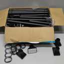 Abiglifty Room Divider Curtain Rod No Drilling, Adjustable 4-10ft(H) 28-114inch(W) Wall Divider for Room Separation, Heavy Duty Floor to Ceiling Tension Curtain Stand, Black