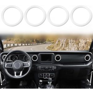 Voodonala for Jeep JL Dash Air Conditioning Vent Outlet Bezel Ventilation Grille Embellishment Trim for 2018-2023+ Jeep Wrangler JL JLU Gladiator JT Trunk Interior Accessories, ABS White