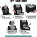FH Group Flat Cloth Full Set Car Seat Covers Three Row 7 Seater - Universal Fit for Cars, Trucks & SUVs Gray
