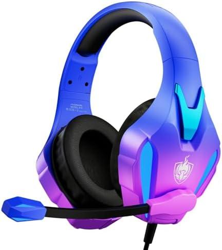 PHOINIKAS PS4 Gaming Headset for PC, Switch, PS5 Headset with 7.1 Stereo Sound, Gaming Headphones with Noise Cancelling Mic, LED Light, Over Ear Headset for Laptop, Mobile (Violet) PHOINIKAS PS4 Gaming Headset for PC, Switch, PS5 Headset with 7.1 Stereo Sound, Gaming Headphones with Noise Cancelling Mic, LED Light, Over Ear Headset for Laptop, Mobile (Violet)