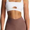 Aoxjox Women's Workout Ellie Sports Bra Cutout Training Fitness Running Yoga Crop Tank, L