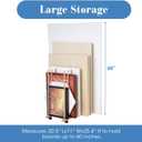 Large Art Storage Rack with Four Caster Wheels - Wooden Canvas Storage Stand Can Well Hold Up to 60" Drawing Boards, Prints, Panels, Paintings, and Artworks Display