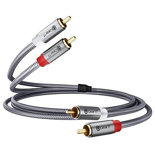 Amazon Basics 2 RCA Audio Cable for Amplifier,Active Speakers or Subwoofer Plugs, 15 Feet
