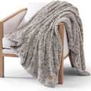 UGG Adalee Faux Fur Throw Blanket Luxury Lightweight Cozy Soft Throw for Couch Bed or Chair Hypoallergenic Machine Washable Double-Sided Fluffy Blanket Home Decor, 50-inch x 70-inch, Seal Grey