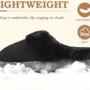 ONCAI Womam Slippers with Cushion Yoga Mat Faux Fur Lining Fuzzy Suede Warm Winter House Slippers Shoes Ladies Indoor and Outdoor Cozy Rubber Sole US Size 5-11 (Black)