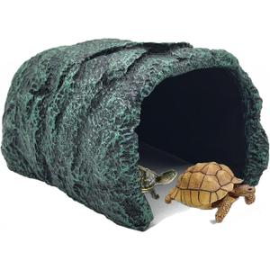 BNOSDM Large Reptile Hideout, Tortoise Hide, Bearded Dragon Hideout Cave Shelter, Resin Turtle Basking Platform, Reptiles Habitat Decor Tank Accessories for Lizards Geckos Snakes Chameleons Frogs