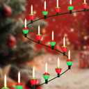 LED Retro Christmas Bubble Lights - 15.5ft, 15-Light String with Classic Bubbling Effect, Energy Efficient & Cool-Touch Safety - Vintage Style Christmas Tree Lights for Indoor Holiday Decor (Green Wire, Red & Green Base, Clear Bulb)