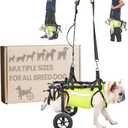 Upgraded Dog Wheelchair for Back Legs - Lightweight Mobility Cart for Small Breed Dogs with Disabled, Injured, or Arthritic Hind Legs - Includes High-Visibility Vest, Leash & Sling Lift -Medium