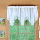 Today's Curtain Emelia Original Voile Ascot 25", White, 40" W x 25" L
