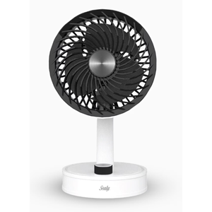 Sealy 5-Inch Cooling Desk Fan with Multi-Angle Adjustment and Low Noise, Battery-Powered, White