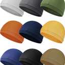 9 Pcs Cooling Skull Cap Camo Liner Sweat Wicking Lightweight Cycling Cap Running Hat for Men Women (XXXL)