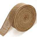 20 Yard 2 Inches Burlap Ribbon Wide Jute Ribbon Natural Burlap Fabric Roll Wired Edge for Wreaths, Christmas Tree Decoration, Big Bow Crafts, Gift Wrapping, Wedding