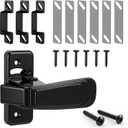 Storm & Screen Door Latch Repair Kit Includes Interior Latch, 1/4 3/8 1/2 Inch Strike Plates, Screws & Shims Complete Door Latching & Alignment Fix for Storm and Screen Doors(Black)