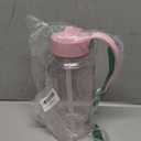 OLDLEY 32 oz Clear Water Bottle with Straw,Tritan BPA-Free, Wide Mouth, Leak Proof - for Gym, Travel, Home, School, Office (Pink)