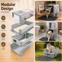 XXL Stainless Steel Litter Box with Lid，Gray