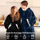 Giggling Getup Wearable Blanket Hoodie for Women Men Gifts for Women Mom Wife Sherpa Fleece Long Hooded Blanket Sweatshirt Cozy Sherpa Wearable Throw with Pocket & Sleeves for Adult Standard Black (Black)