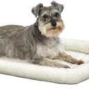 MidWest Homes for Pets QuietTime Dog Bed White Fleece Bolster, Ultra-Soft and Machine Washable, Fits 30-Inch Crates and Carriers, for Medium Breed Dogs