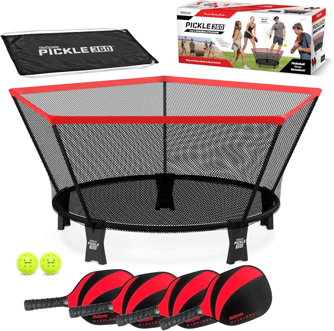 GoSports Pickle 360 Game Set Pickleball Without a Court Outdoor Lawn, Beach, and Backyard Paddle Ball Game