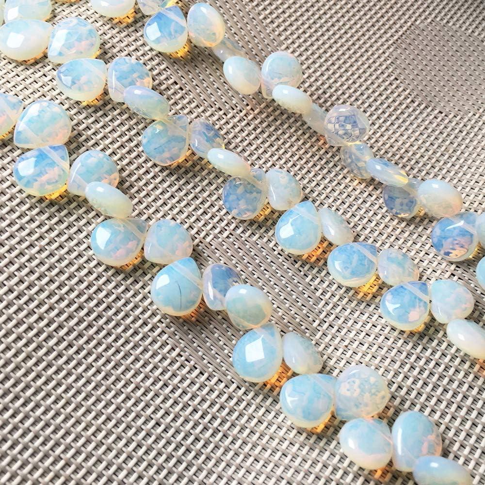 Natural Stone Beads Water Drop Shape Faceted Opal Loose Beads 10X12X5mm 7.9 inch for Jewelry Making
